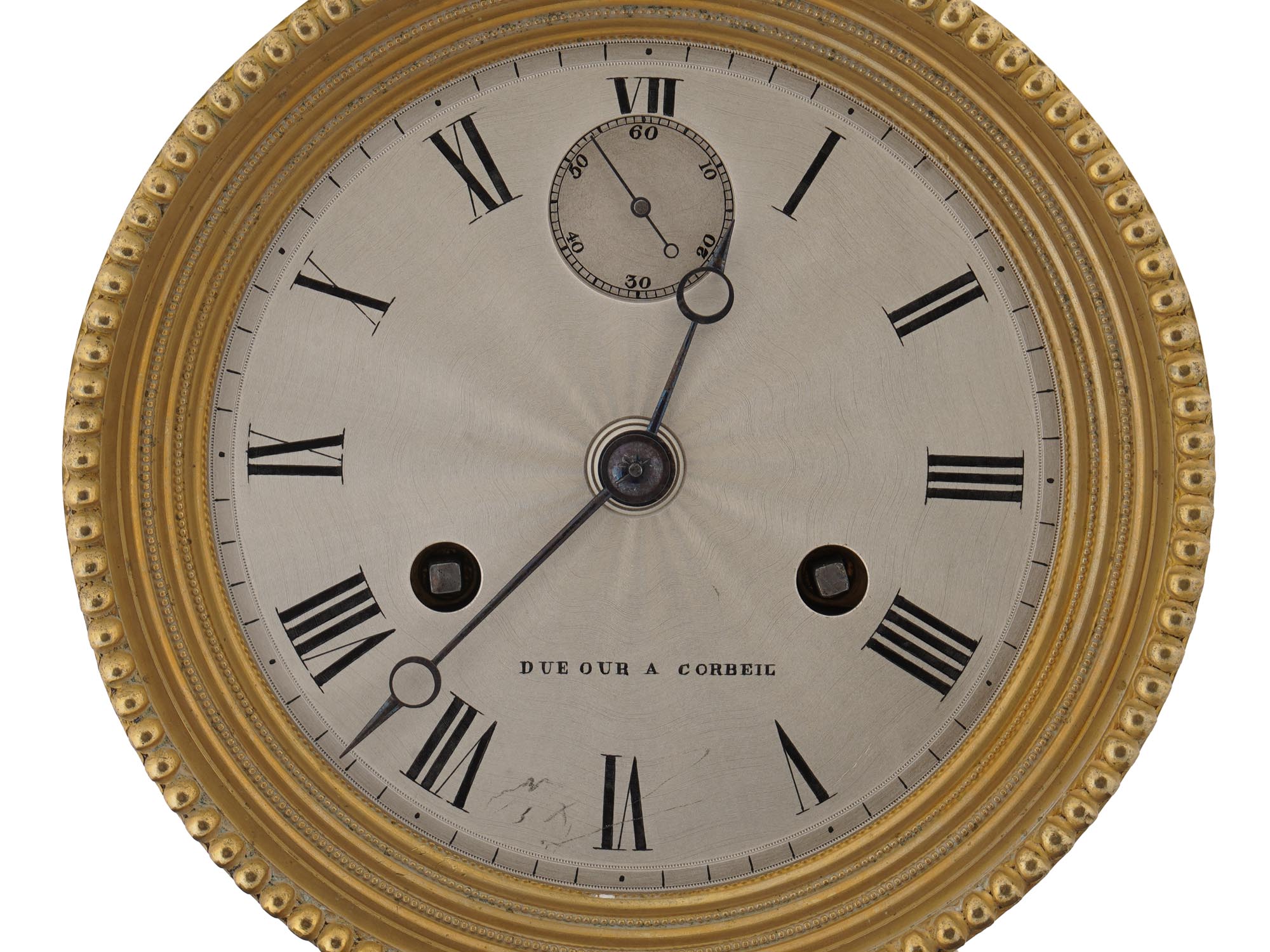 ANTIQUE FRENCH SHELL CLOCK UNDER GLASS DOME PIC-5